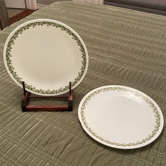 CORELLE SPRING BLOSSOM Green Crazy Daisy Dinner Plates Set of 2 Green & White - Picture 9 of 9